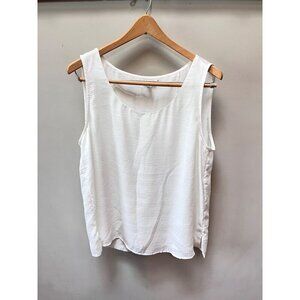 J. Peterman White Sleeveless Blouse with wrapped‎ back- Size L